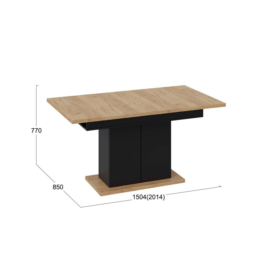 Стол раздвижной «Детройт» Тип 1 - 009.000.000 Черный, Дуб Крафт золотой