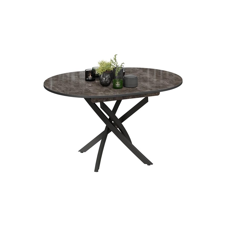 Стол обеденный «Diamond» Тип 3 - КМ+02.68.000.168 Черный муар, Ателье темный глянец