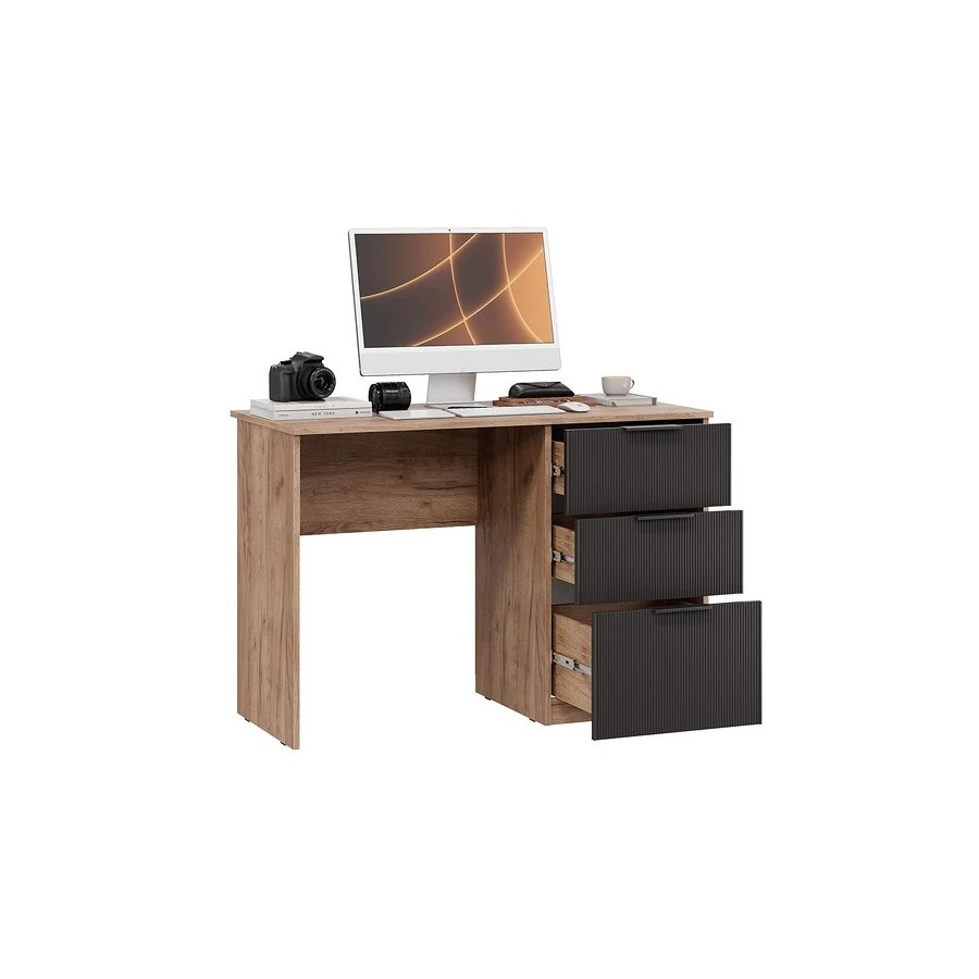 Стол письменный «Графит» Дуб Крафт Табачный, Холст Вулкан