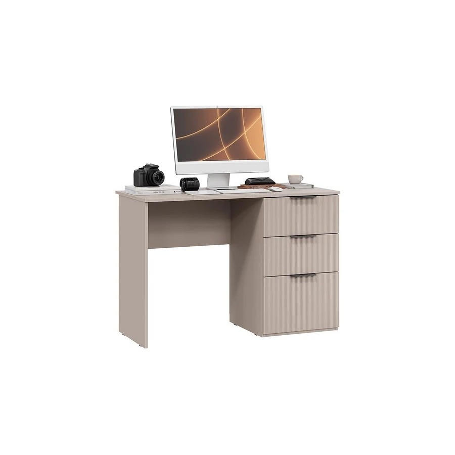 Стол письменный «Графит» Глиняно серый, Холст латте