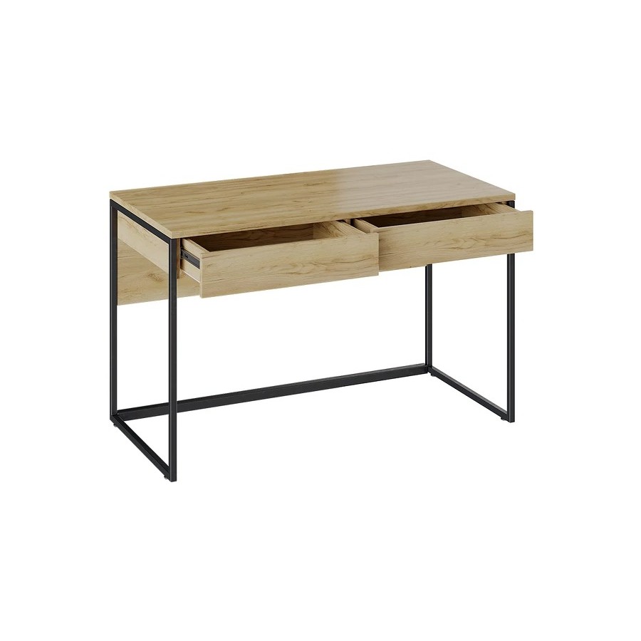 Стол компьютерный «Лофт» тип 2 Черный, Дуб Крафт золотой