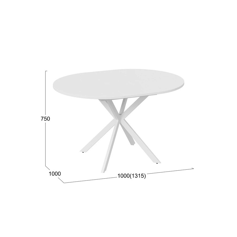 Стол обеденный раздвижной «Мэдисон» Тип 1 Белый муар, Белый