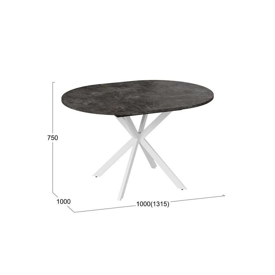 Стол обеденный раздвижной «Мэдисон» Тип 1 Белый муар, Ателье темный