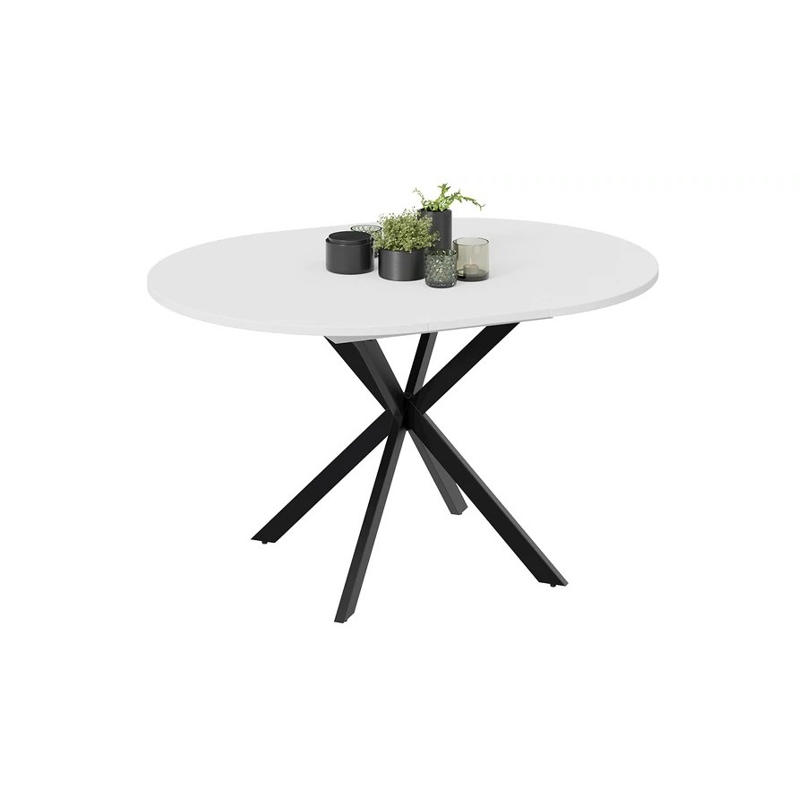 Стол обеденный раздвижной «Мэдисон» Тип 1 Черный муар, Белый