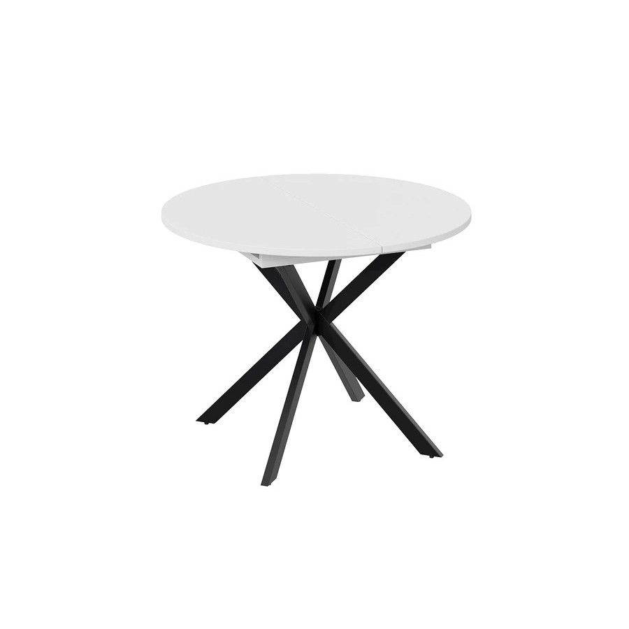 Стол обеденный раздвижной «Мэдисон» Тип 1 Черный муар, Белый