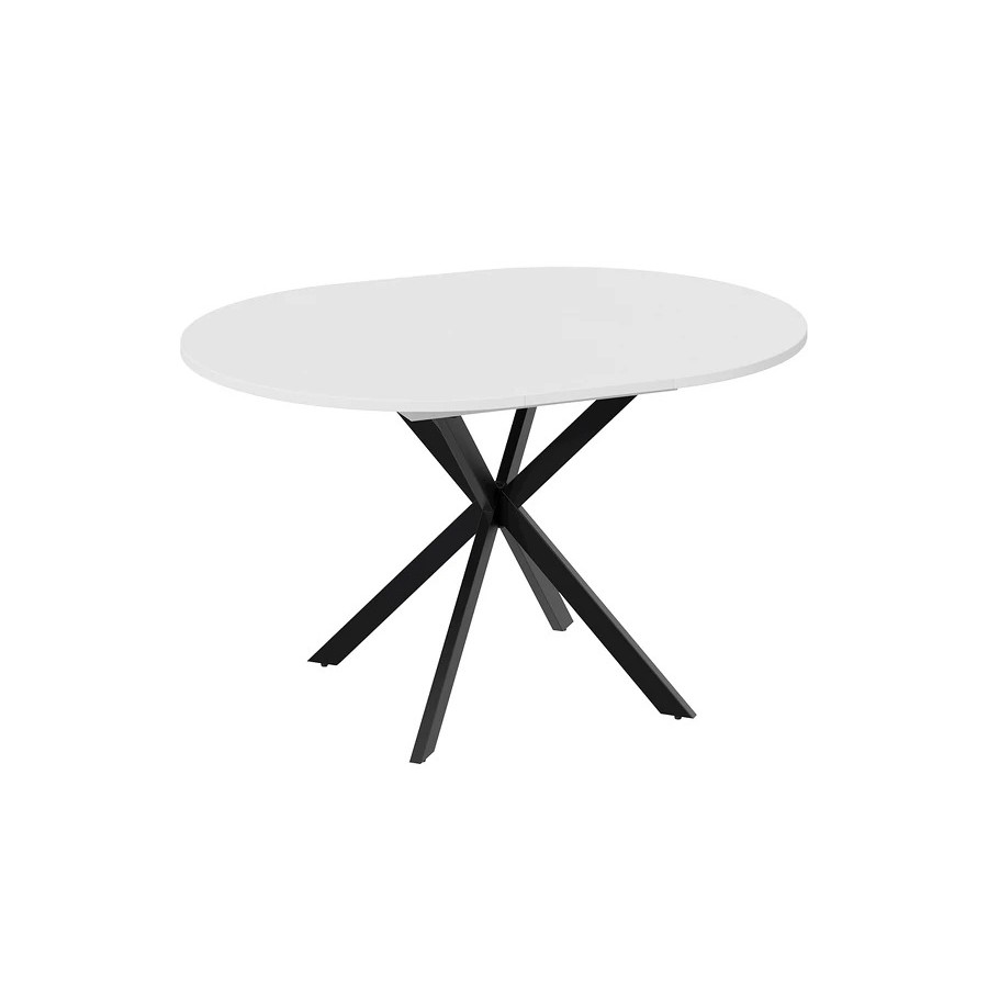 Стол обеденный раздвижной «Мэдисон» Тип 1 Черный муар, Белый