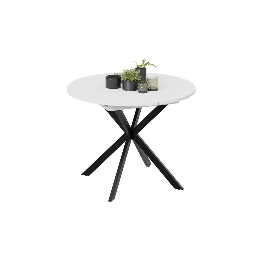 Стол обеденный раздвижной «Мэдисон» Тип 1 Черный муар, Белый