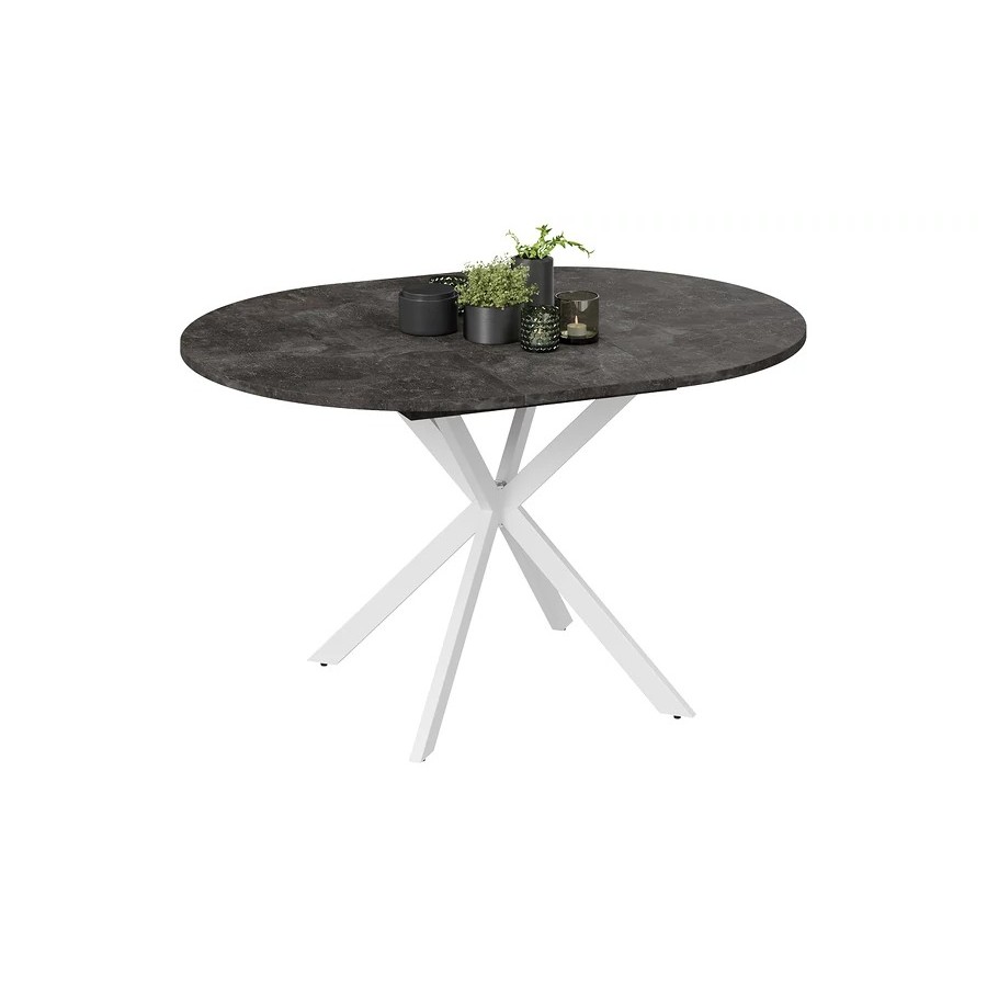 Стол обеденный раздвижной «Мэдисон» Тип 1 Белый муар, Ателье темный