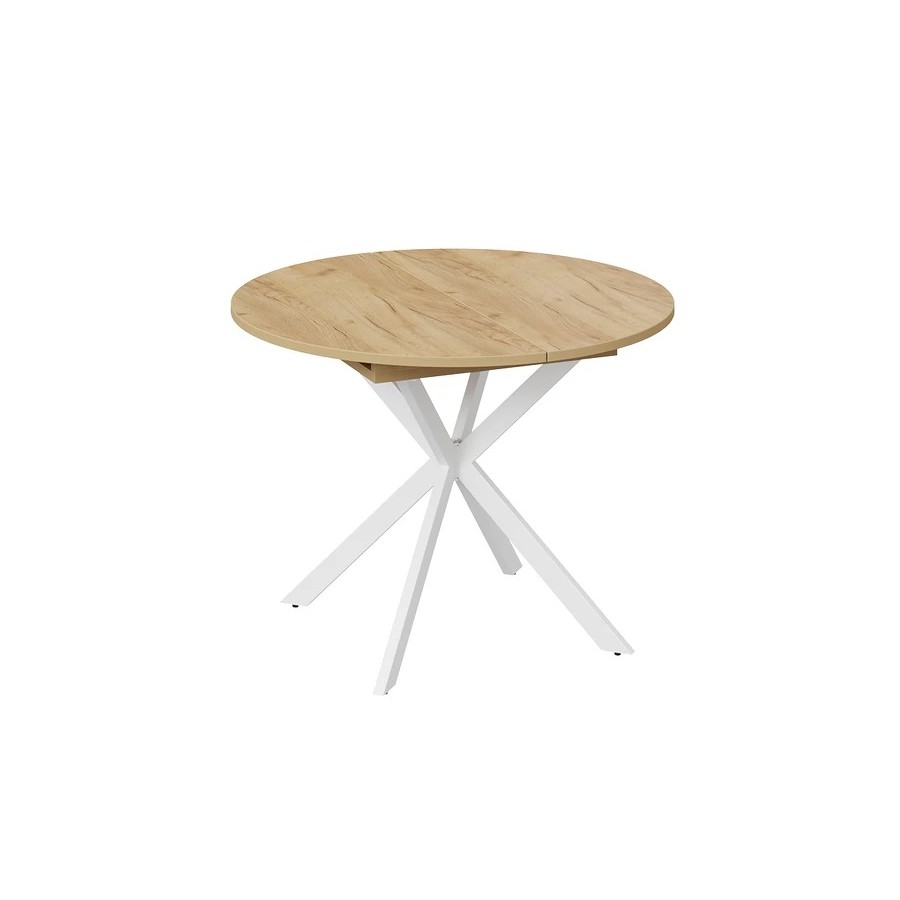 Стол обеденный раздвижной «Мэдисон» Тип 1 Белый муар, Дуб Крафт золотой