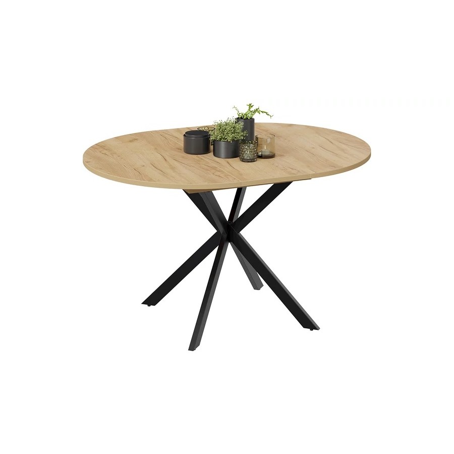 Стол обеденный раздвижной «Мэдисон» Тип 1 Черный муар, Дуб Крафт золотой