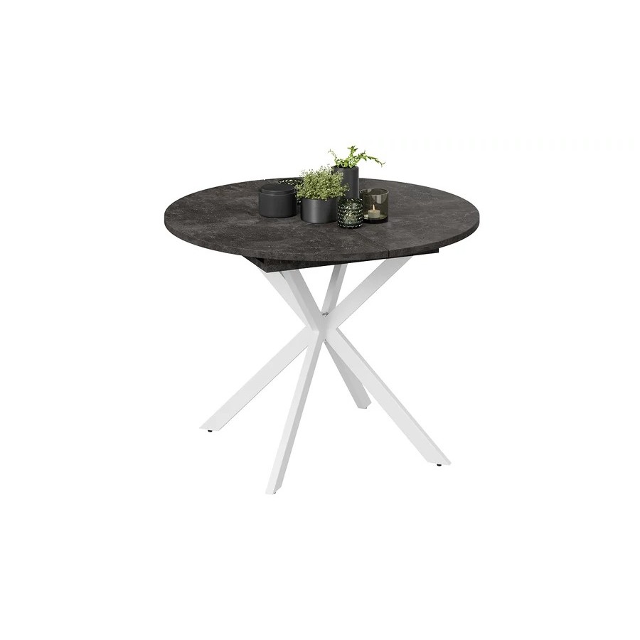 Стол обеденный раздвижной «Мэдисон» Тип 1 Белый муар, Ателье темный