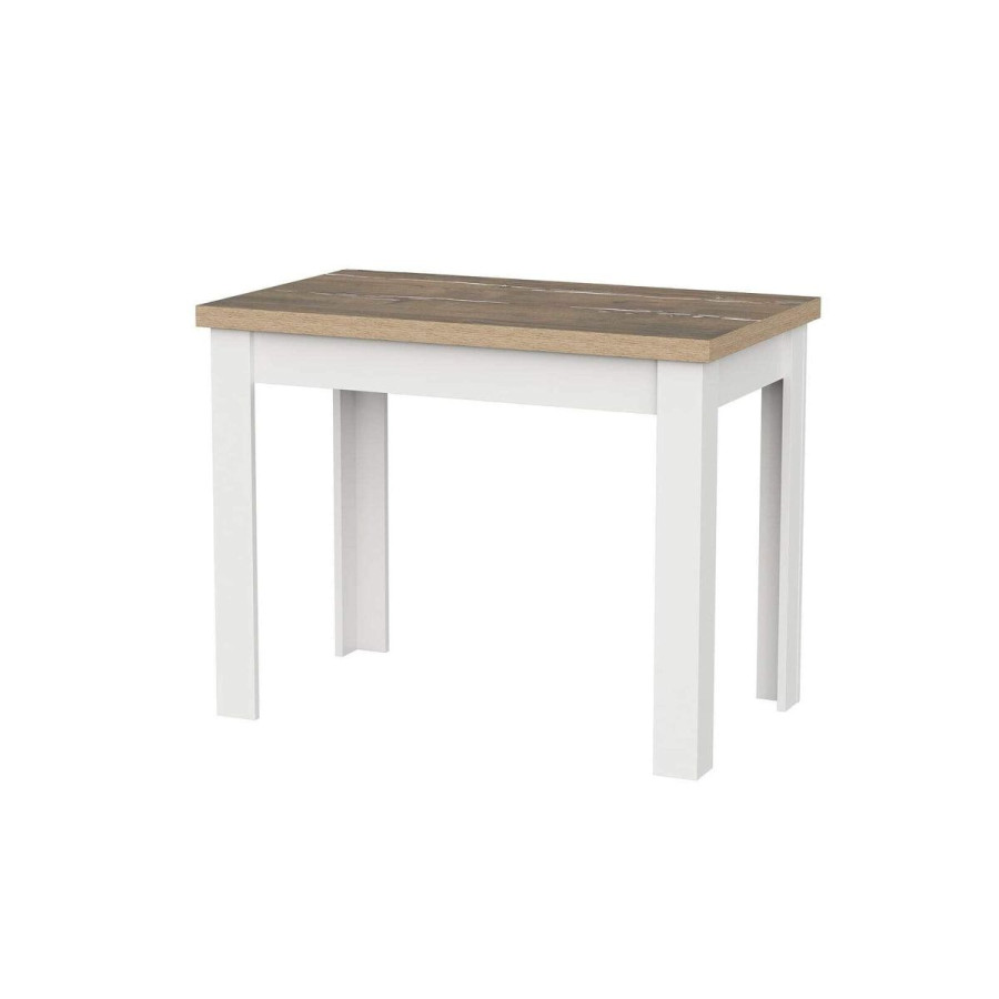 Стол обеденный "Одри" Белый, Дуб Эдда