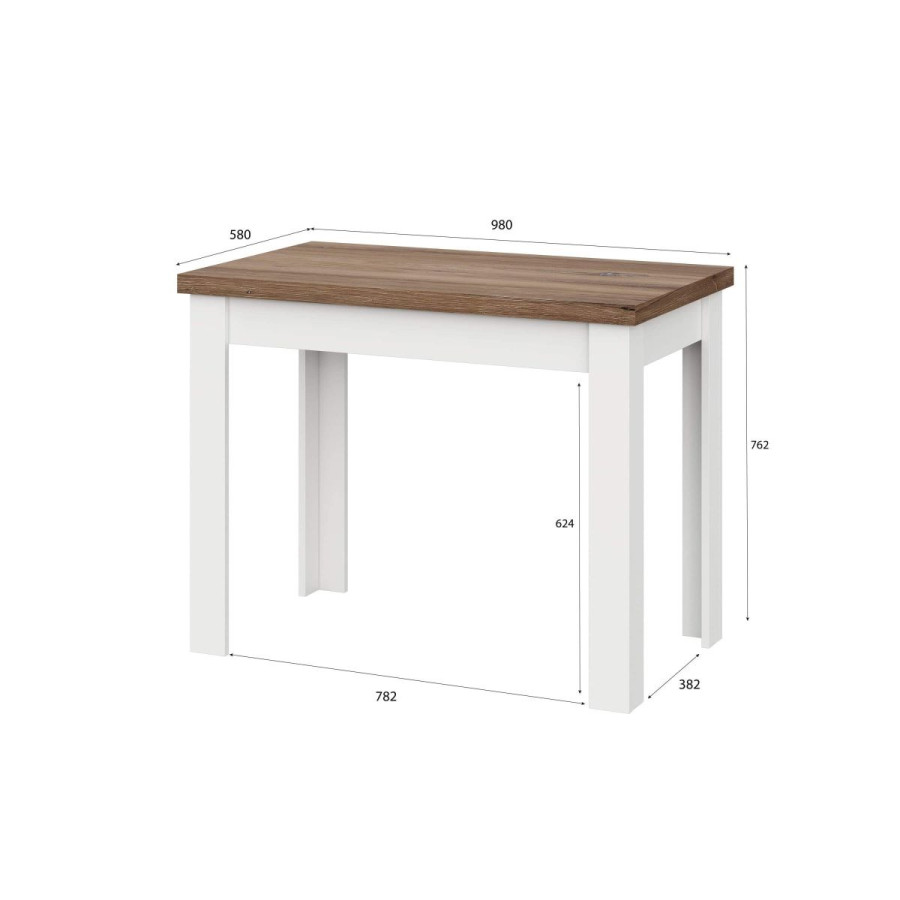 Стол обеденный "Одри" Белый, Дуб Эдда