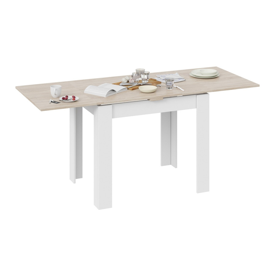 Стол раздвижной «Промо» тип 3 - 005.000.000 Белый, Дуб Сонома светлый