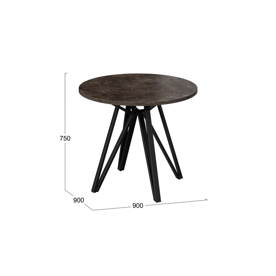 Стол обеденный «Ройс» Тип 2 Черный муар/Ателье темное