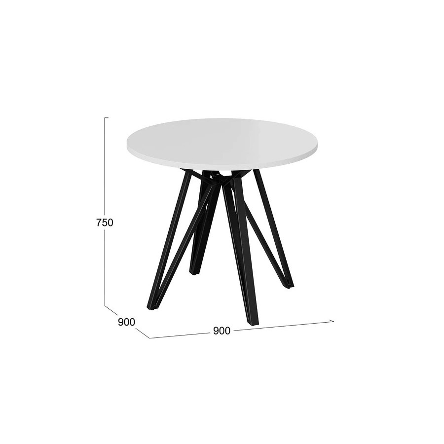 Стол обеденный «Ройс» Тип 2 Черный муар/Белый