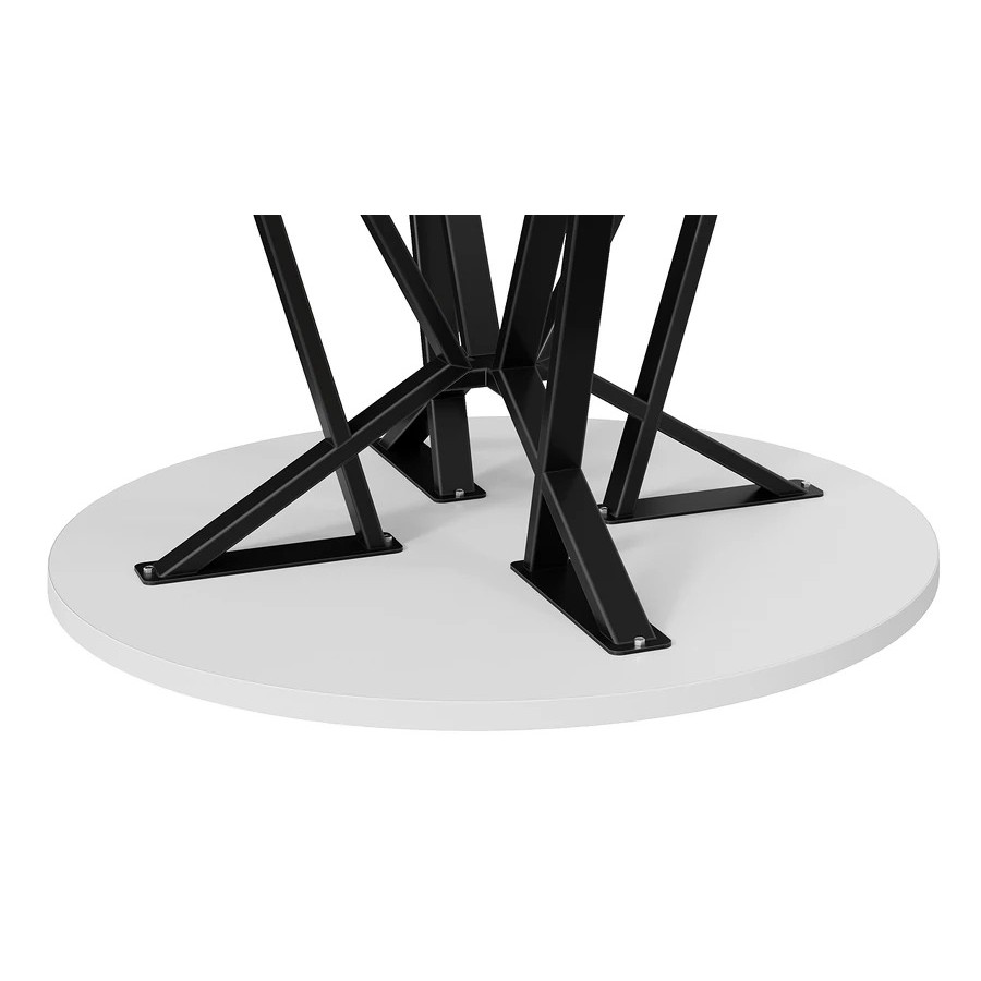 Стол обеденный «Ройс» Тип 2 Черный муар/Белый