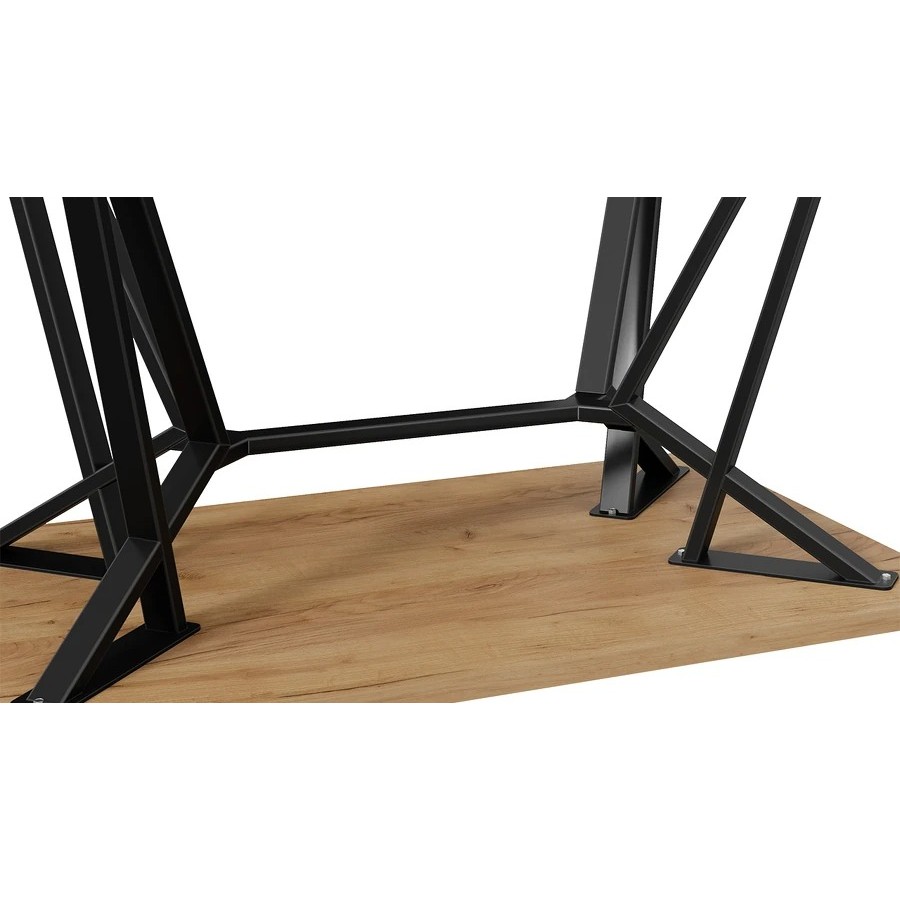 Стол обеденный «Ройс» Тип 1 Черный муар/Дуб Крафт золотой