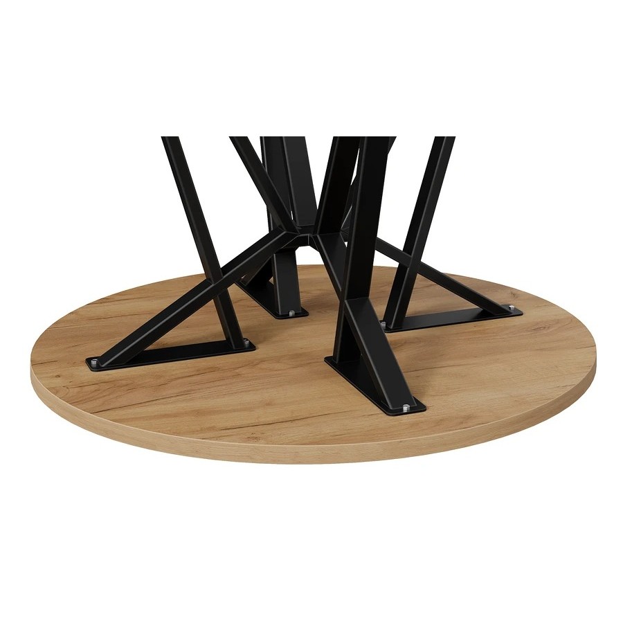 Стол обеденный «Ройс» Тип 2 Черный муар/Дуб Крафт золотой