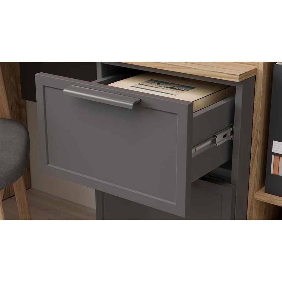 Стол письменный «Стелла» Тип 1 - 402.12 Серый вулкан, Фон Серый, Яблоня Беллуно