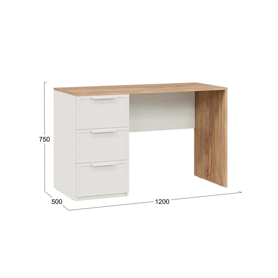 Стол письменный «Стелла» Тип 1 - 402.12 Белый холст, Белый Жемчуг, Яблоня Беллуно