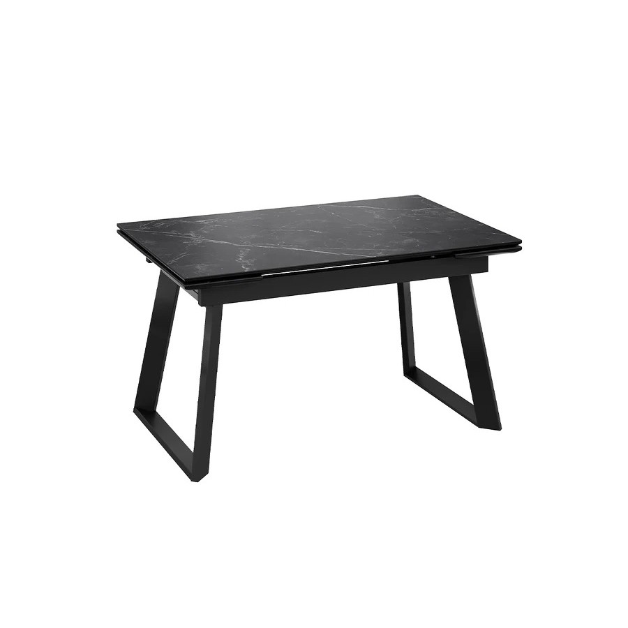 Стол обеденный раздвижной «Стоун» Тип 1 Черный муар, Керамика матовая черный мрамор