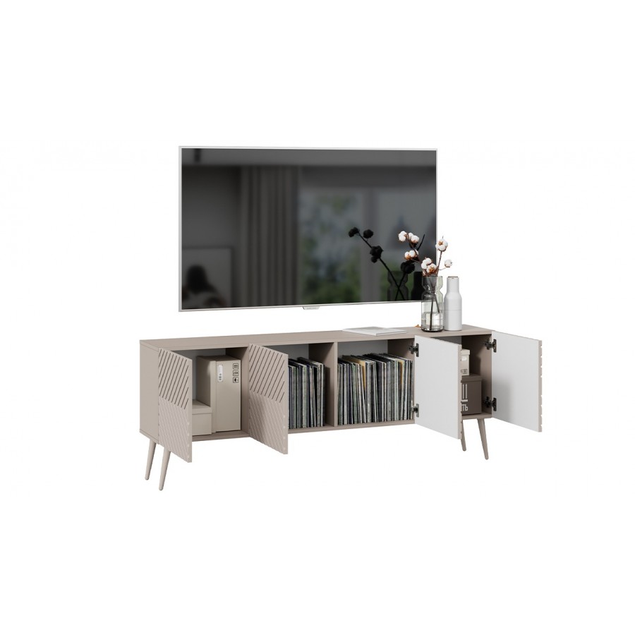 Тумба ТВ с опорами Танго Глиняно серый