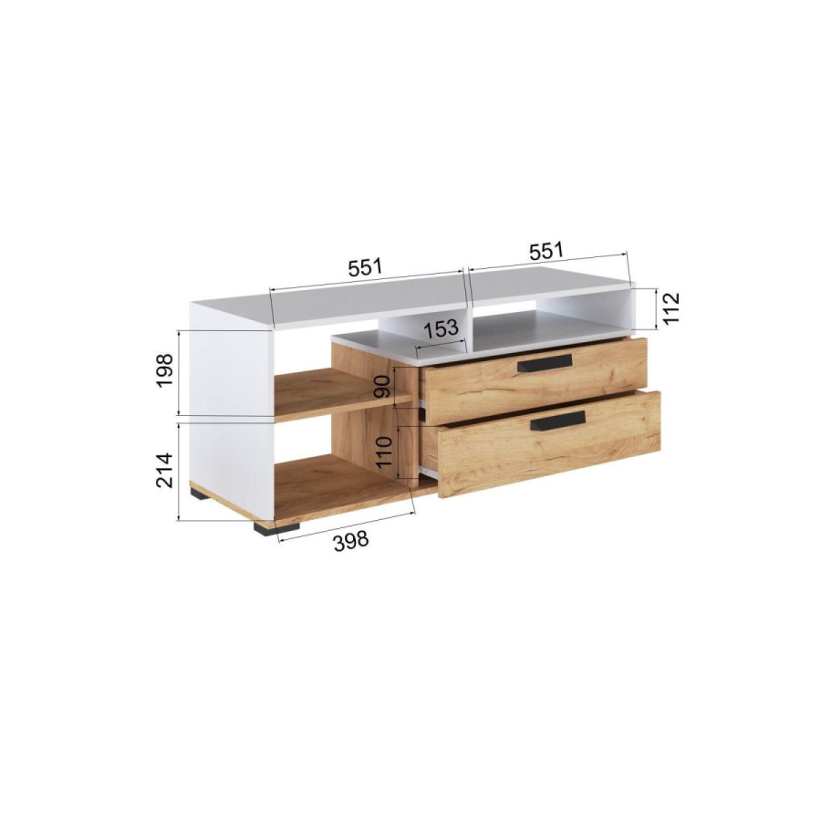 Тумба ТВМ-7 Белый с тиснением