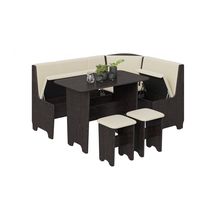 Кухонный уголок «Техас» Исп.1 Венге, Экокожа бежевая