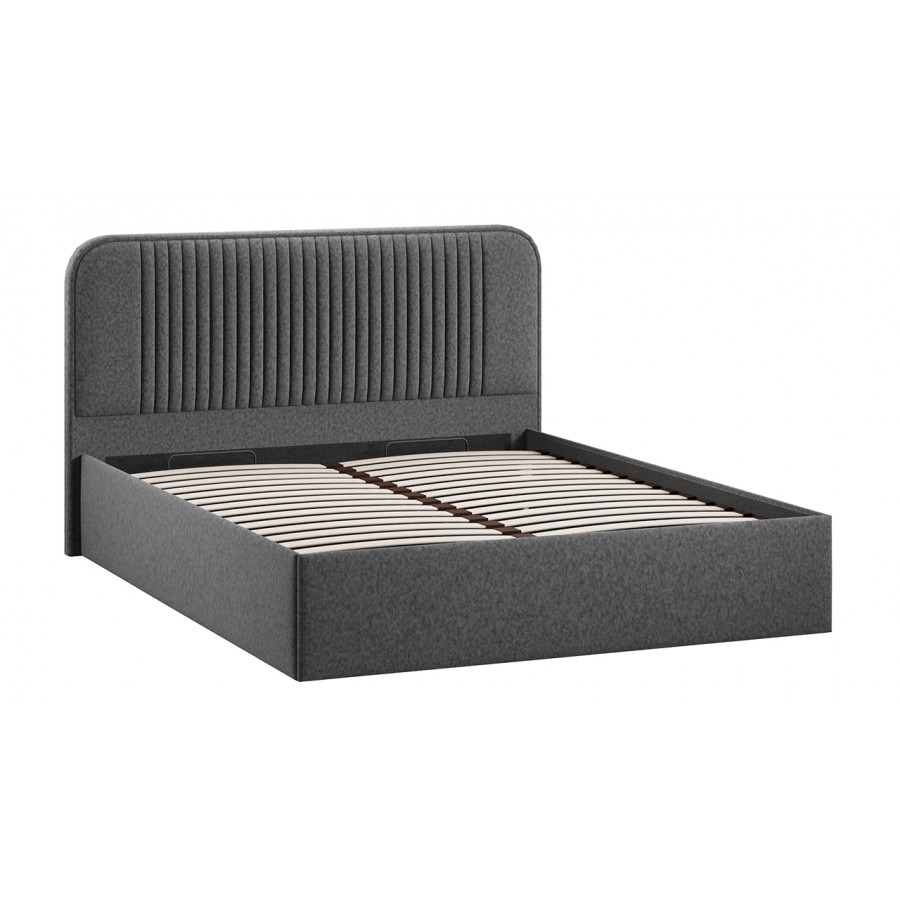 Кровать с ПМ «Тиффани» Тип 1 с заглушиной Микровелюр Jercy Graphite