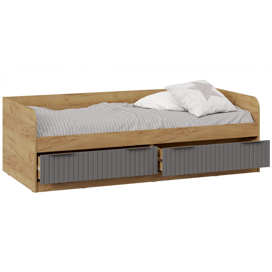 Кровать комбинированная «Хилтон» (900) Тип 1 - 404.006.000 Дуб Крафт золотой, Графит матовый