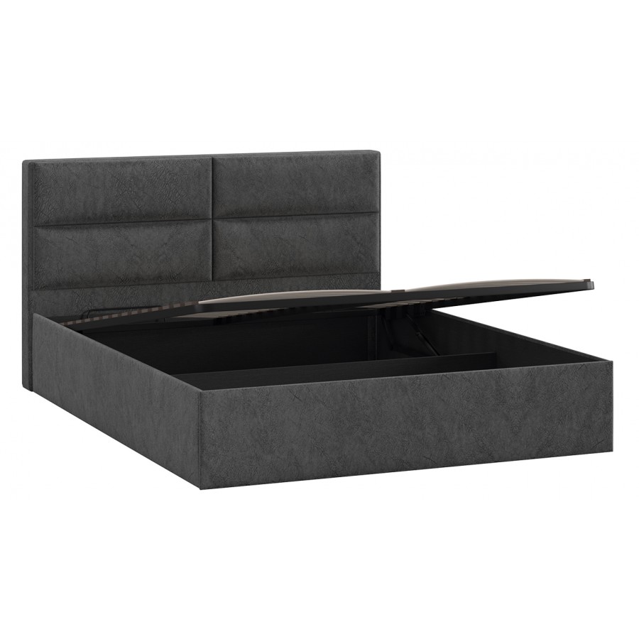 Кровать с ПМ «Глосс» Тип 1 (с подъемным механизмом) с заглушиной Микровелюр Wellmart Graphite