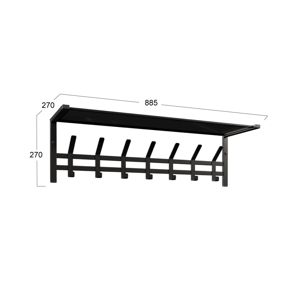 Вешалка с полкой Торонто 31 - ВСПТ31 Черный
