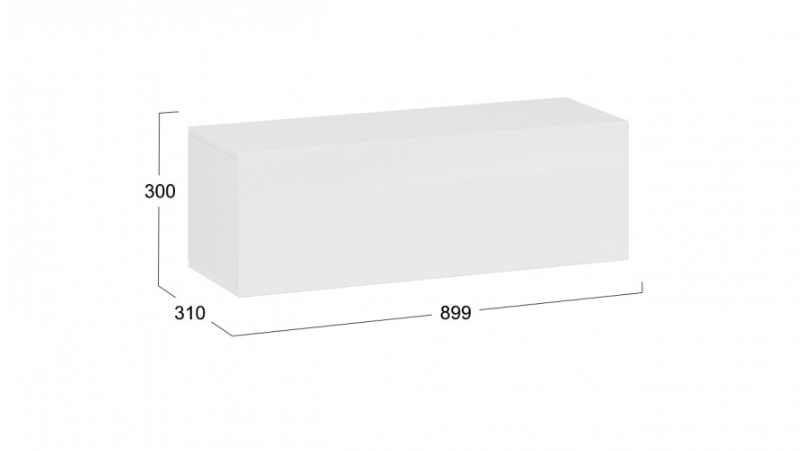 Шкаф навесной «Глосс» (Белый глянец/Стекло Белый глянец)