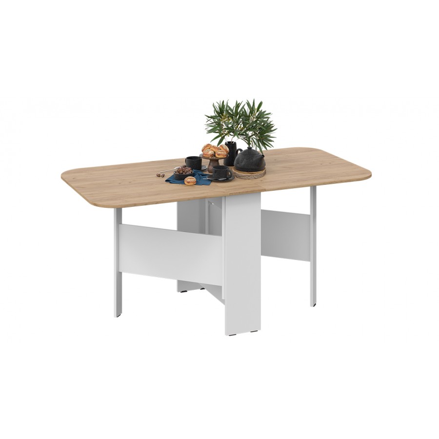 Стол-книжка Т1 Белый, Дуб Крафт золотой