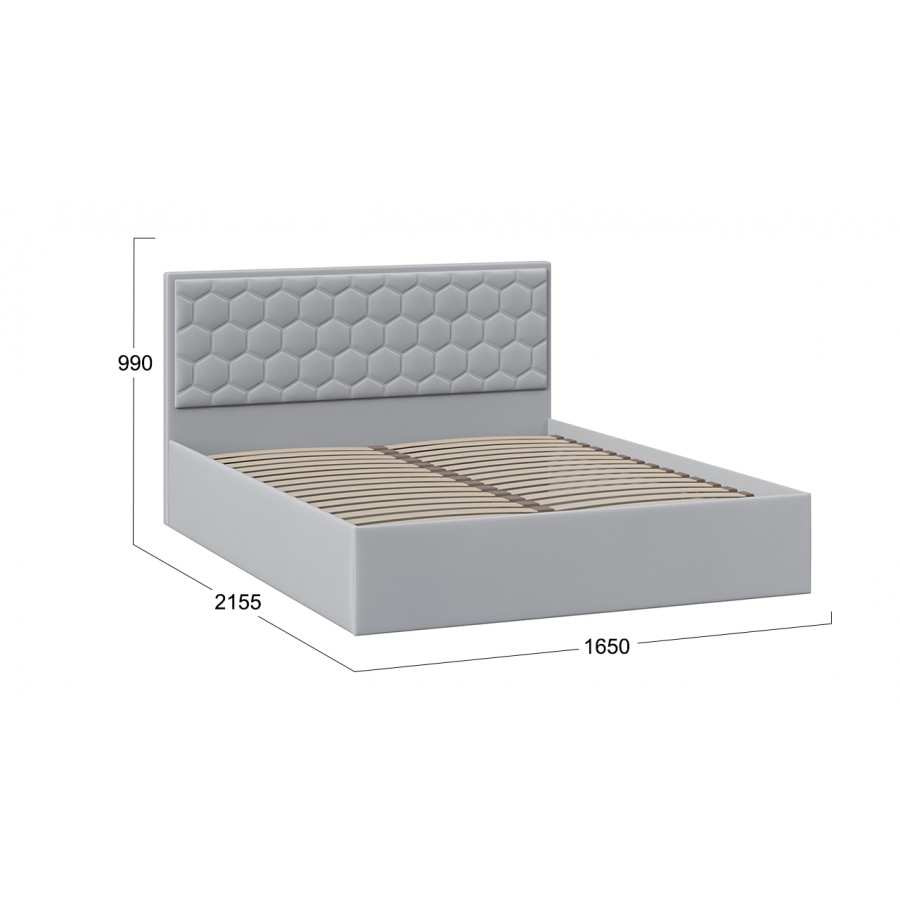 Кровать без ПМ «Порто» (без подъемного механизма) Велюр Confetti Silver 160 см