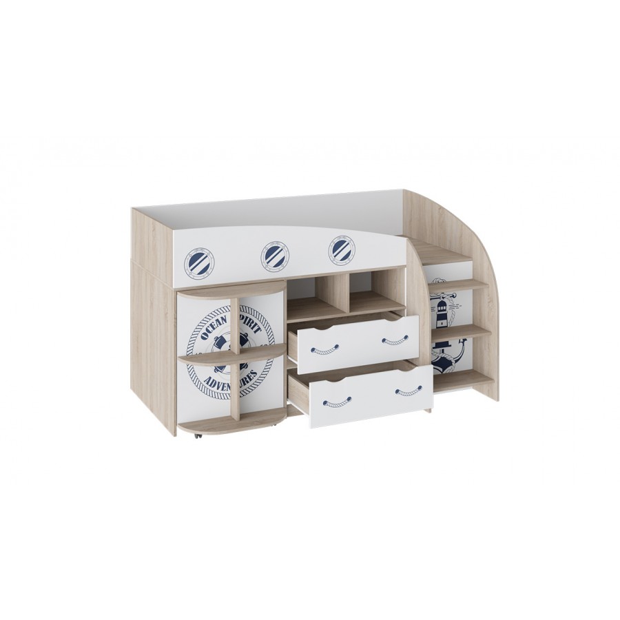 Кровать комбинированная «Немо» Дуб Сонома, Белый