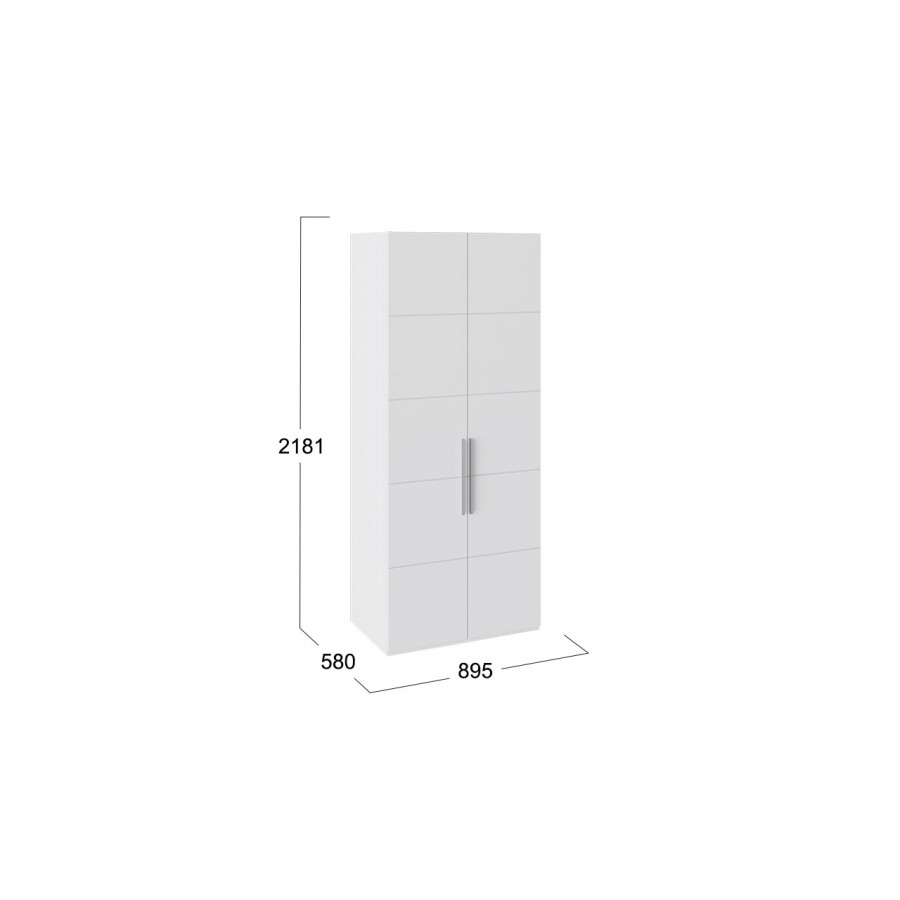 Шкаф с 2-мя дверями «Наоми» - СМ-208.07.03 Белый глянец