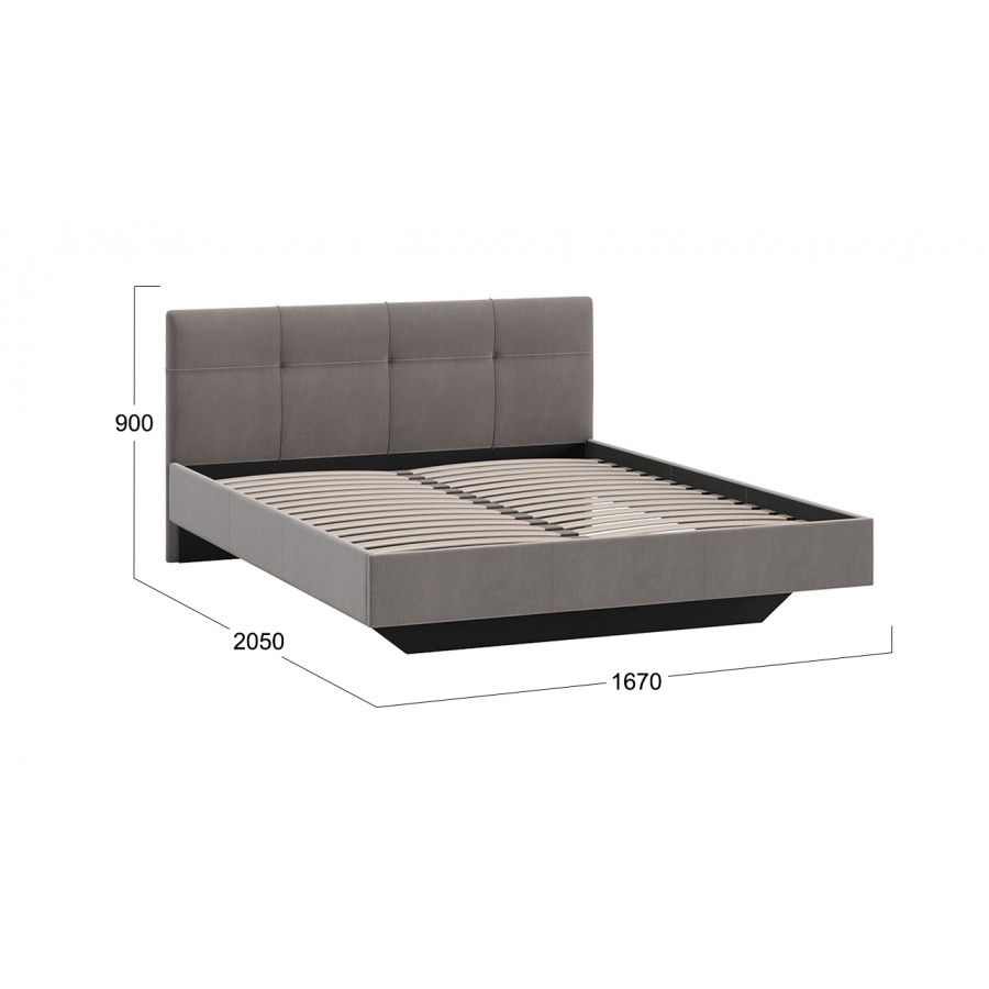 Кровать без ПМ «Элис» Тип 1 (без подъемного механизма) Исп.2 Велюр Мокко