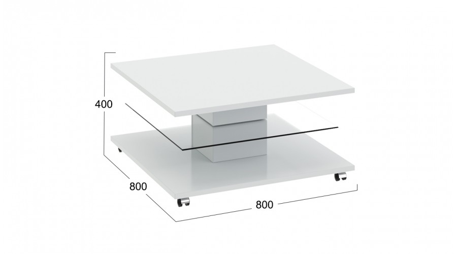 Стол журнальный «Diamond» тип 1 Белый глянец