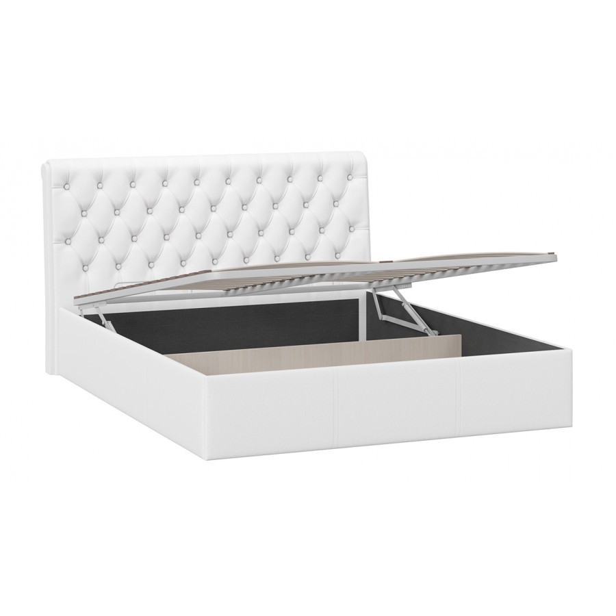 Кровать с ПМ «Скарлет» Тип 1 (с подъемным механизмом) с заглушиной Кожзам Белый