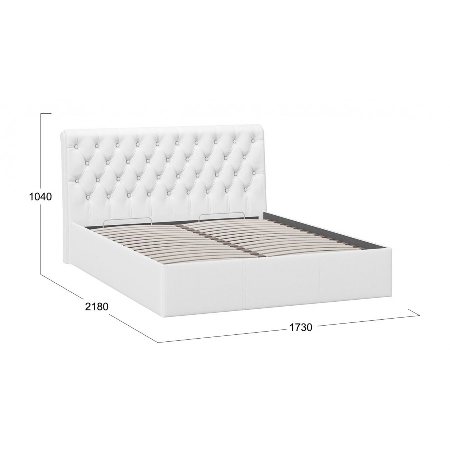 Кровать с ПМ «Скарлет» Тип 1 (с подъемным механизмом) с заглушиной Кожзам Белый