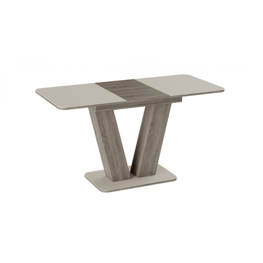 Стол раздвижной «Чинзано» Тип 1 Дуб Сонома трюфель, Стекло бежевое матовое