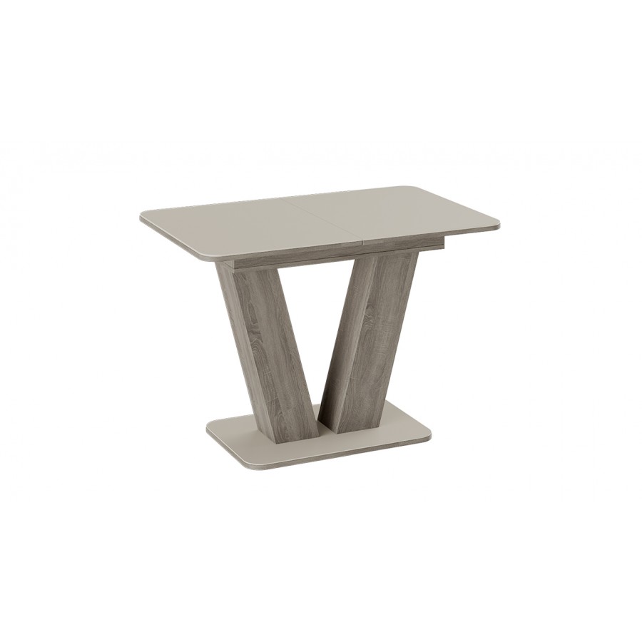 Стол раздвижной «Чинзано» Тип 1 Дуб Сонома трюфель, Стекло бежевое матовое