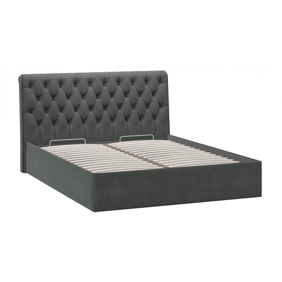 Кровать с ПМ «Скарлет» Тип 1 (с подъемным механизмом) без заглушины Велюр Графит