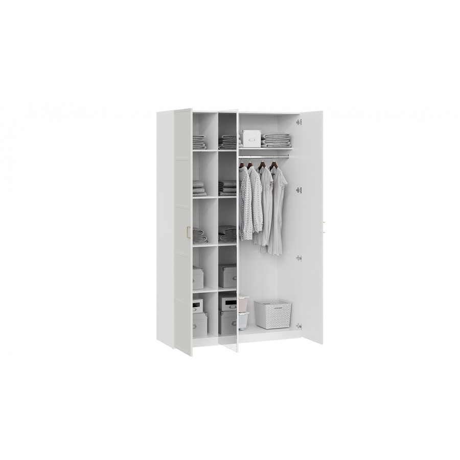 Шкаф комбинированный «Стелла» - 402.43 Белый холст, Белый Жемчуг