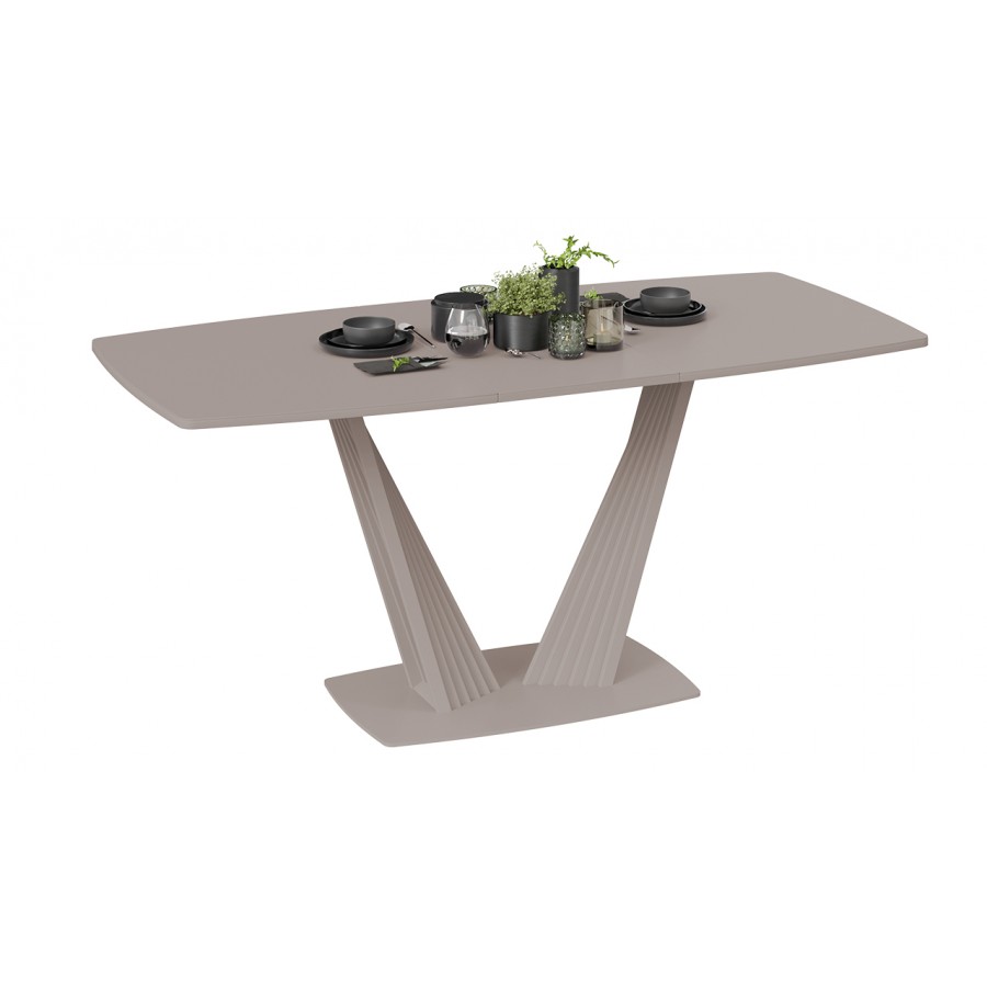 Стол раздвижной «Фабио» Тип 1 Белый матовый,  Стекло матовое капучино