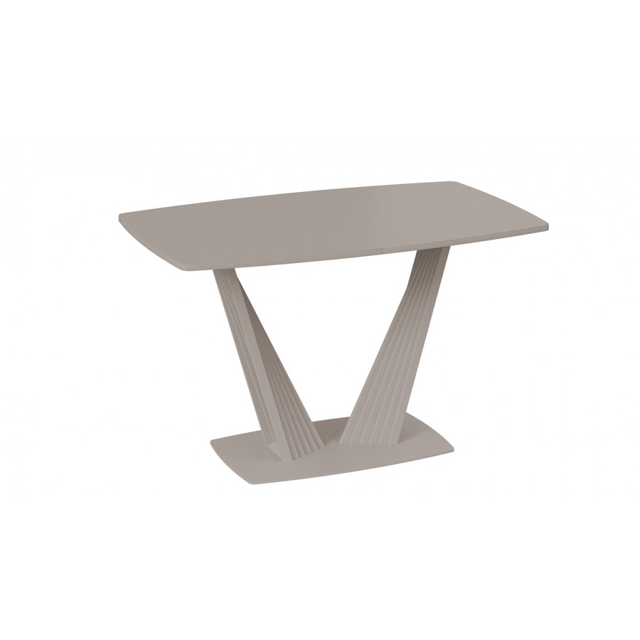 Стол раздвижной «Фабио» Тип 1 Белый матовый,  Стекло матовое капучино