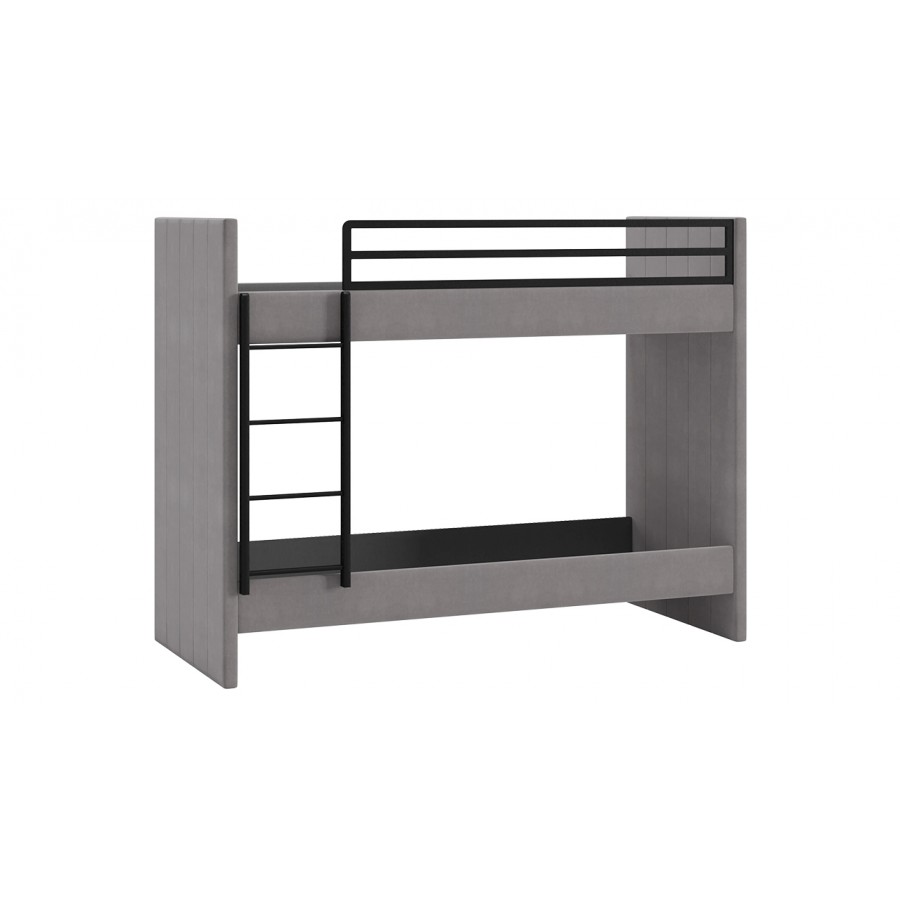 Кровать двухъярусная с мягкой обивкой «Дарси» - ИП 001.09.00.000 Велюр Светло-серый