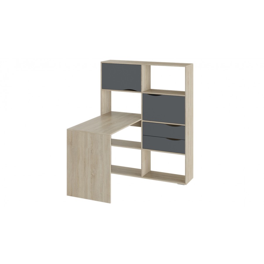 Стол письменный тип 7 Дуб Сонома, Графит Серый